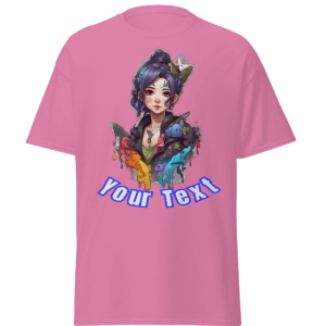 Full-Color Gorgeous Girl Print-On-Demand T-Shirt pink