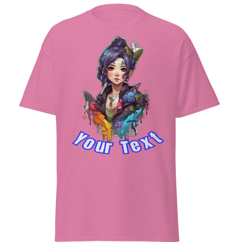 Full-Color Gorgeous Girl Print-On-Demand T-Shirt pink