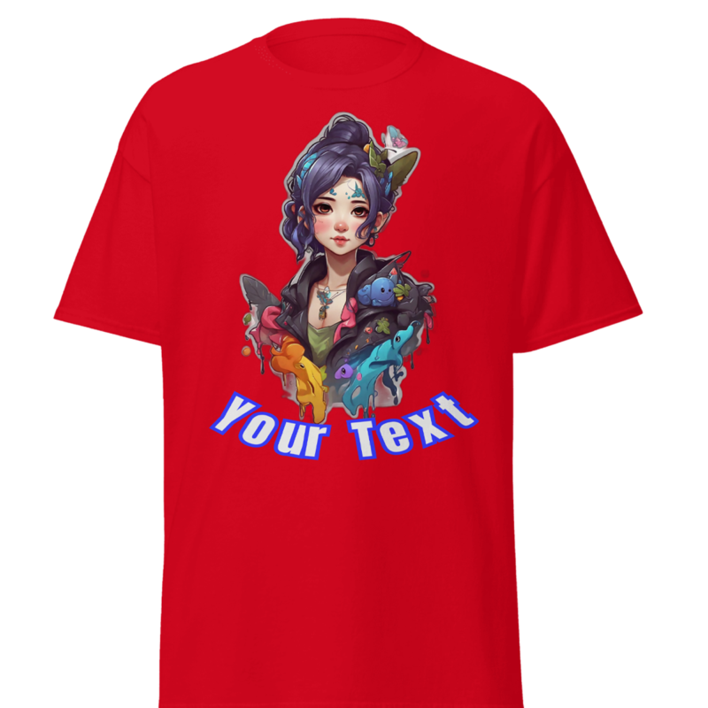 Full-Color Gorgeous Girl Print-On-Demand T-Shirt red