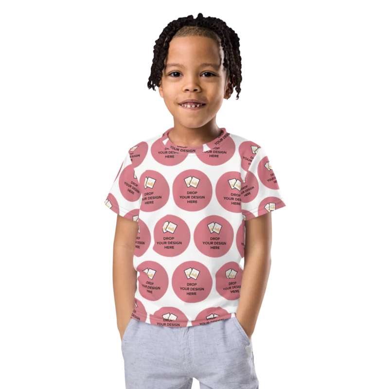 All-Over Custom Print Kids Crew Neck T-Shirt 2