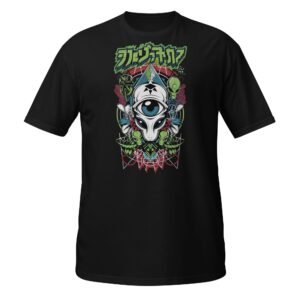 Cyber Sigilism Eye Pyramid T-Shirt – Neon Graffiti Style Unisex T-Shirt